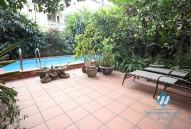 Swimming pool garden villa for rent on To Ngoc Van, Tay Ho, Hanoi
